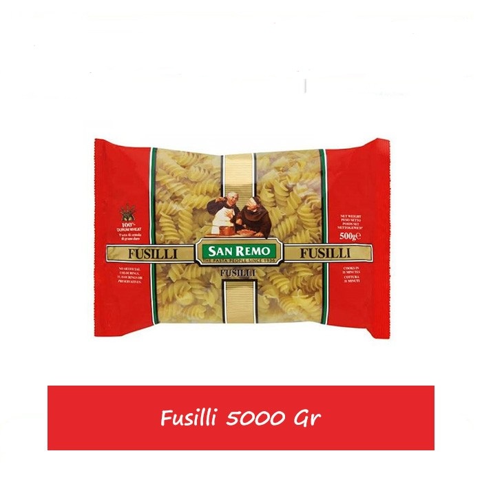 PASTA FUSILLI SAN REMO 500GR GANDUM DURUM BPOM RI