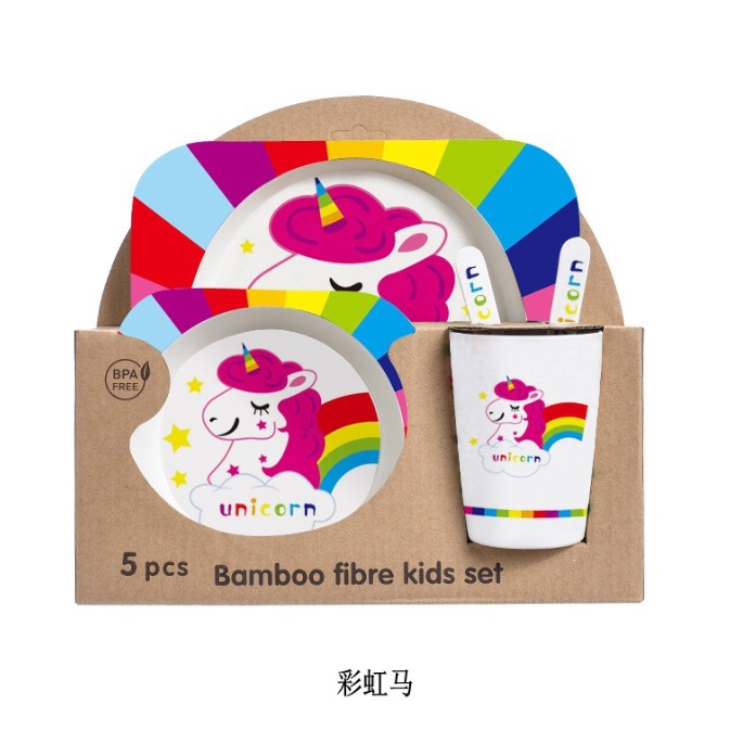 Set Alat Makan Anak 5 In 1 Variasi Desain Karakter Imut Bahan Import - YOSINOGAWA