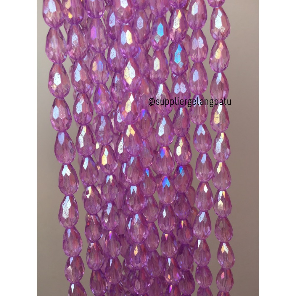 kristal Tetes ceko 13mm x 8mm PURPLE UNGU beads crystal payet PREMIUM aksesoris grosir craft fashion