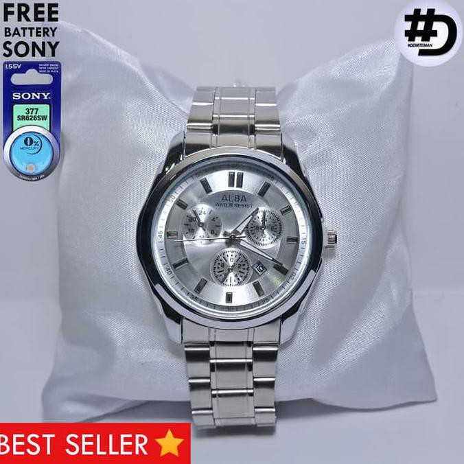 Jam Tangan PRIA ALBA - Silver Steel