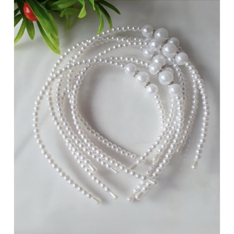 PEARL bando mutiara elastis / bando fashion korea tidak sakit ditelinga korea hairband headband