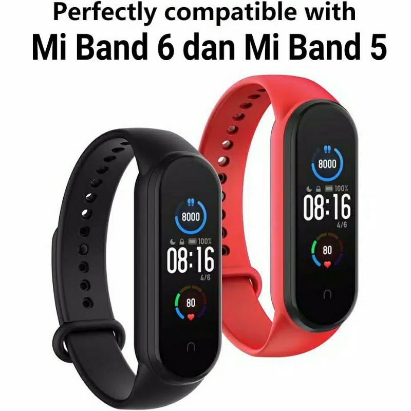 Strap Xiaomi Mi Band 5 &amp; 6 - Replacement Silicone Miband 6 5 Mi Smart Band 6 &amp; 5