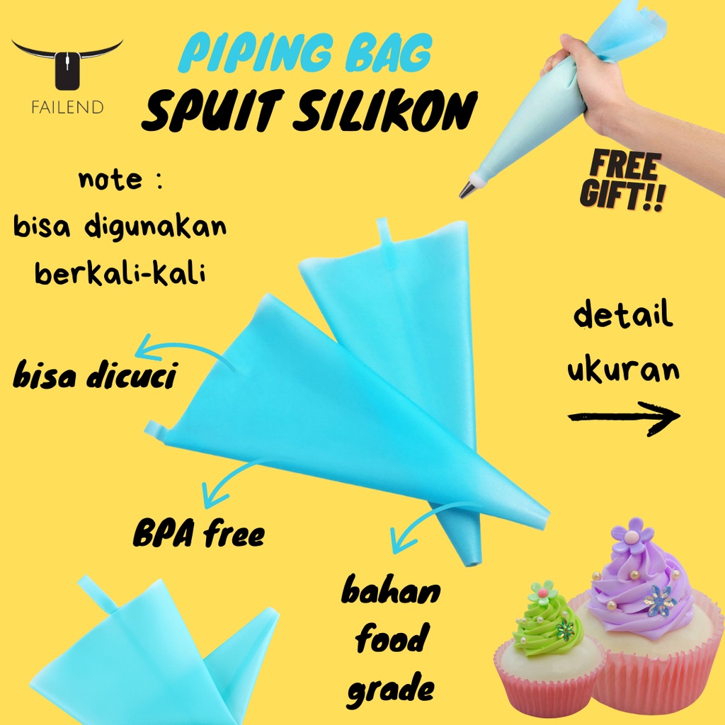 Piping Bag Spuit Silikon Silicone Berkualitas