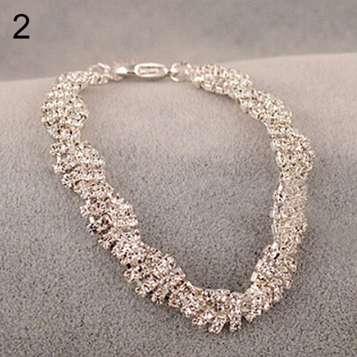 Hu Hu Hu Hu Hu Alat Bantu Pasang Kacamata♡ Gelang Rantai Kristal Bening Lapis Emas Perak Untuk Wanita