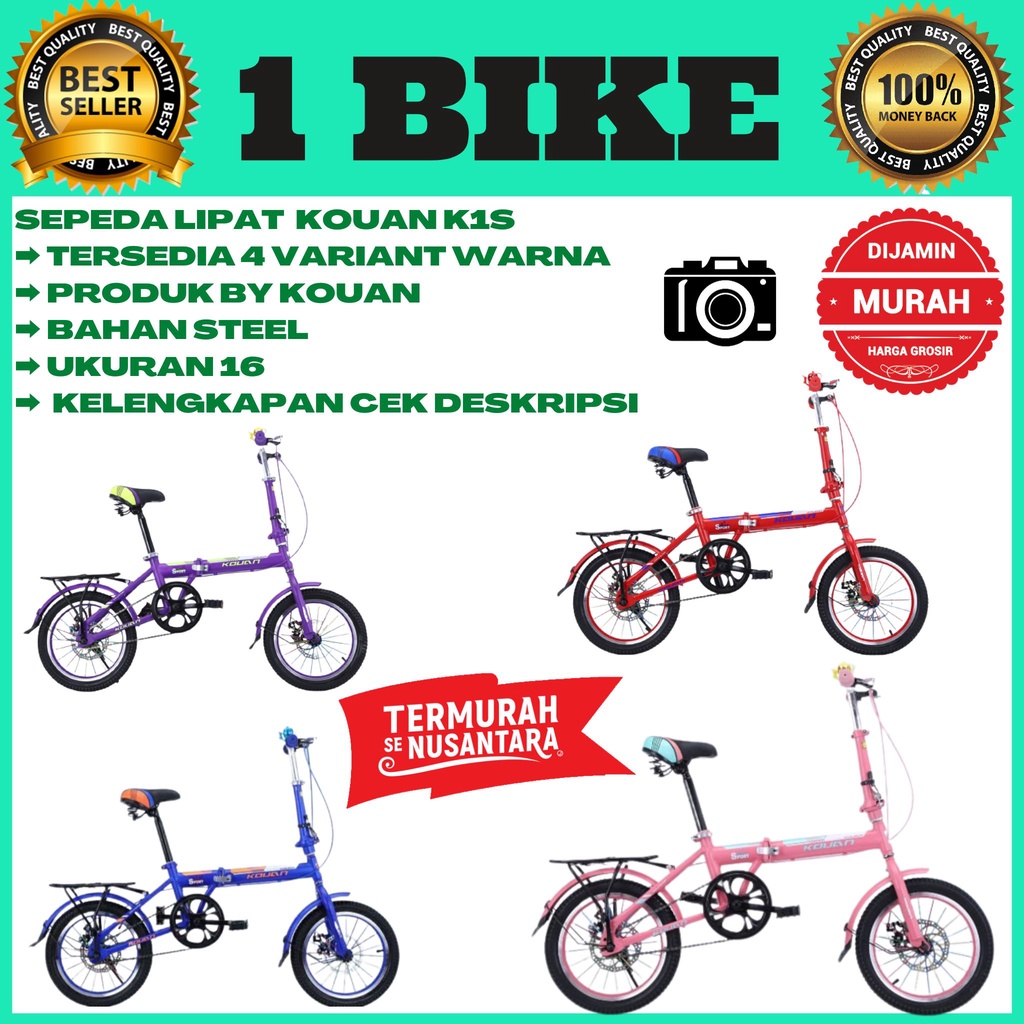 Sepeda lipat 16 inch kouan Disc brake sepeda lipat murah