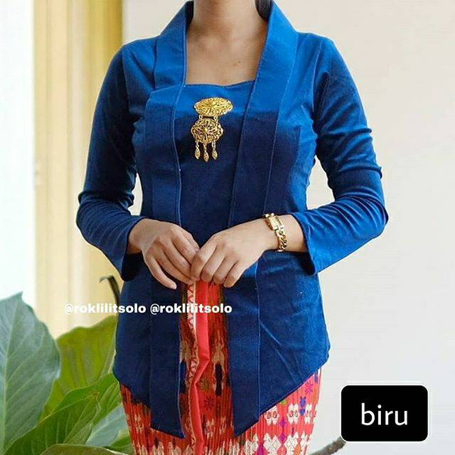 kebaya kutubaru bludru polos / kutubaru klasik