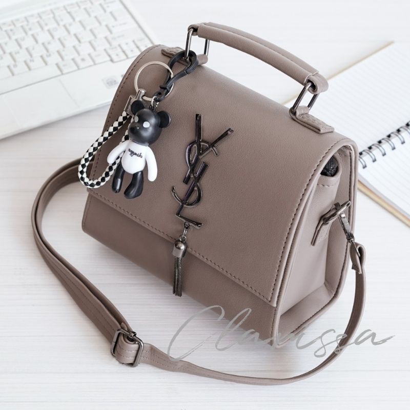 TAS JINJING TAS SLEMPANG SLING BAG WANITA PEREMPUAN CEWEK REMAJA ABG DEWASA WARNA SALEM PINK ABU BIR