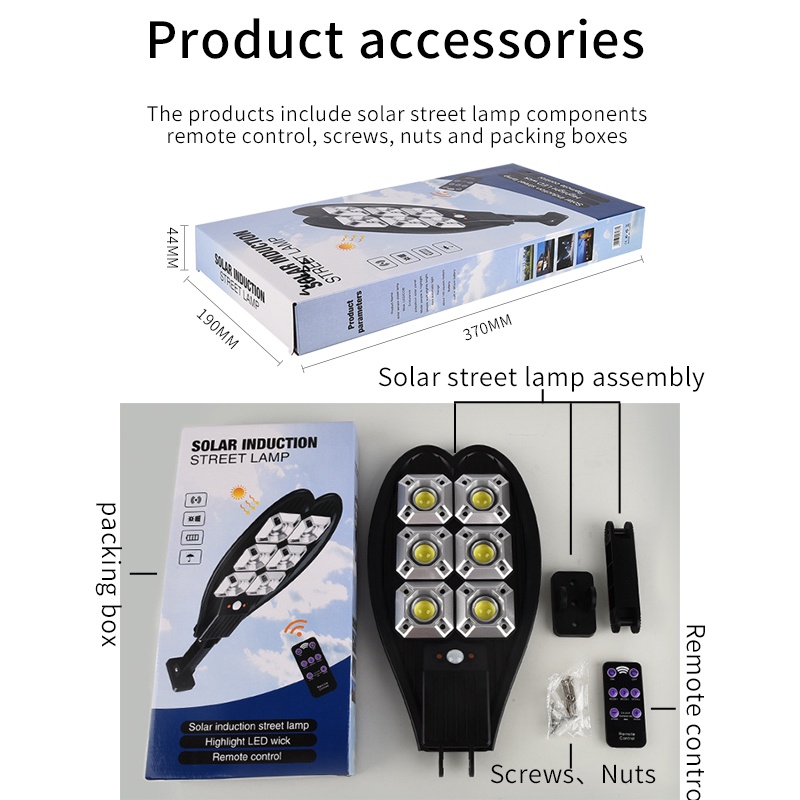 ANBOLT 600W Lampu Solar Lampu Tenaga Surya LAMPU JALAN LED Surya Anti Tenaga Air Sensor Gerak + Remote COD Morinome