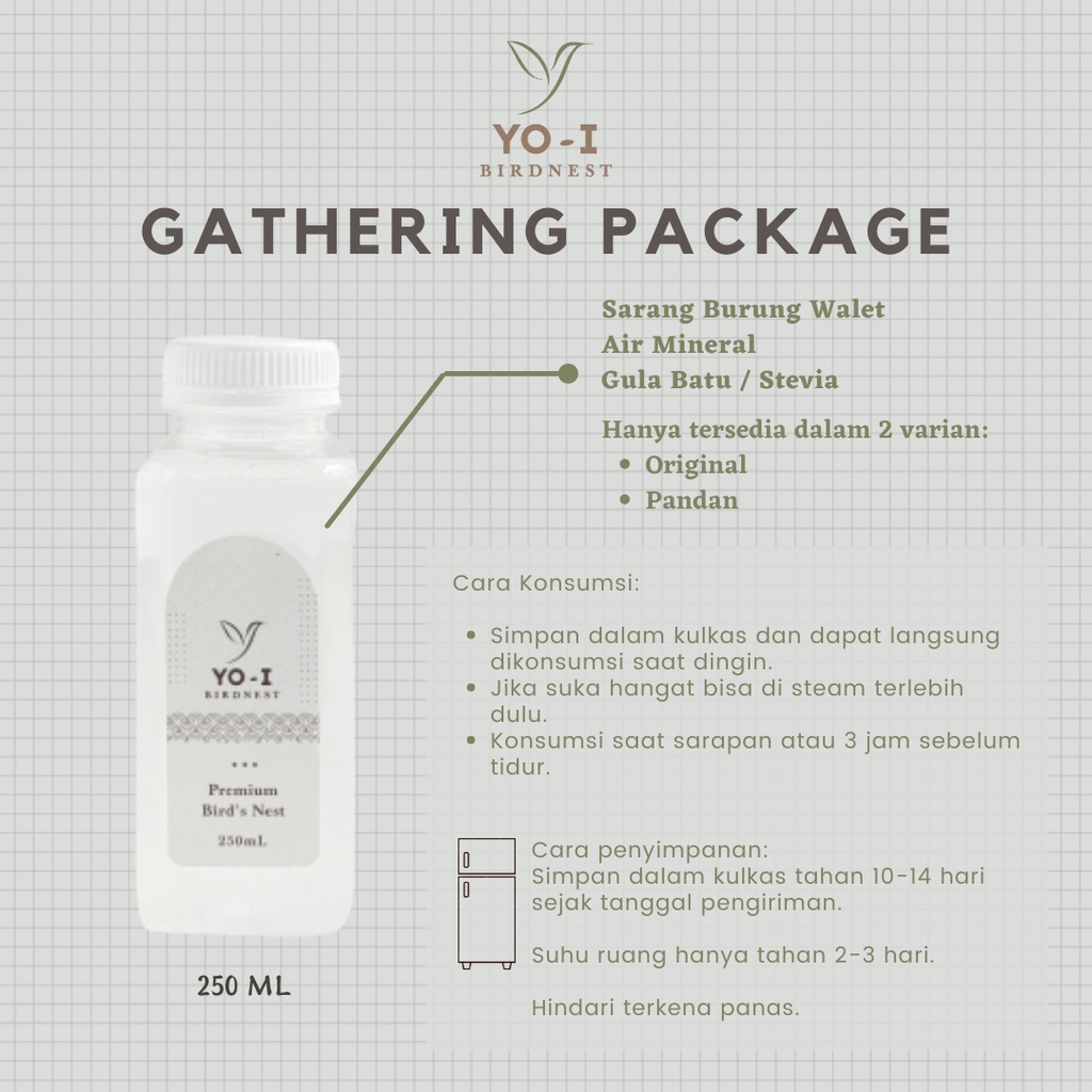 

YOI BIRDNEST - GATHERING PACKAGE - MINUMAN SARANG BURUNG WALET