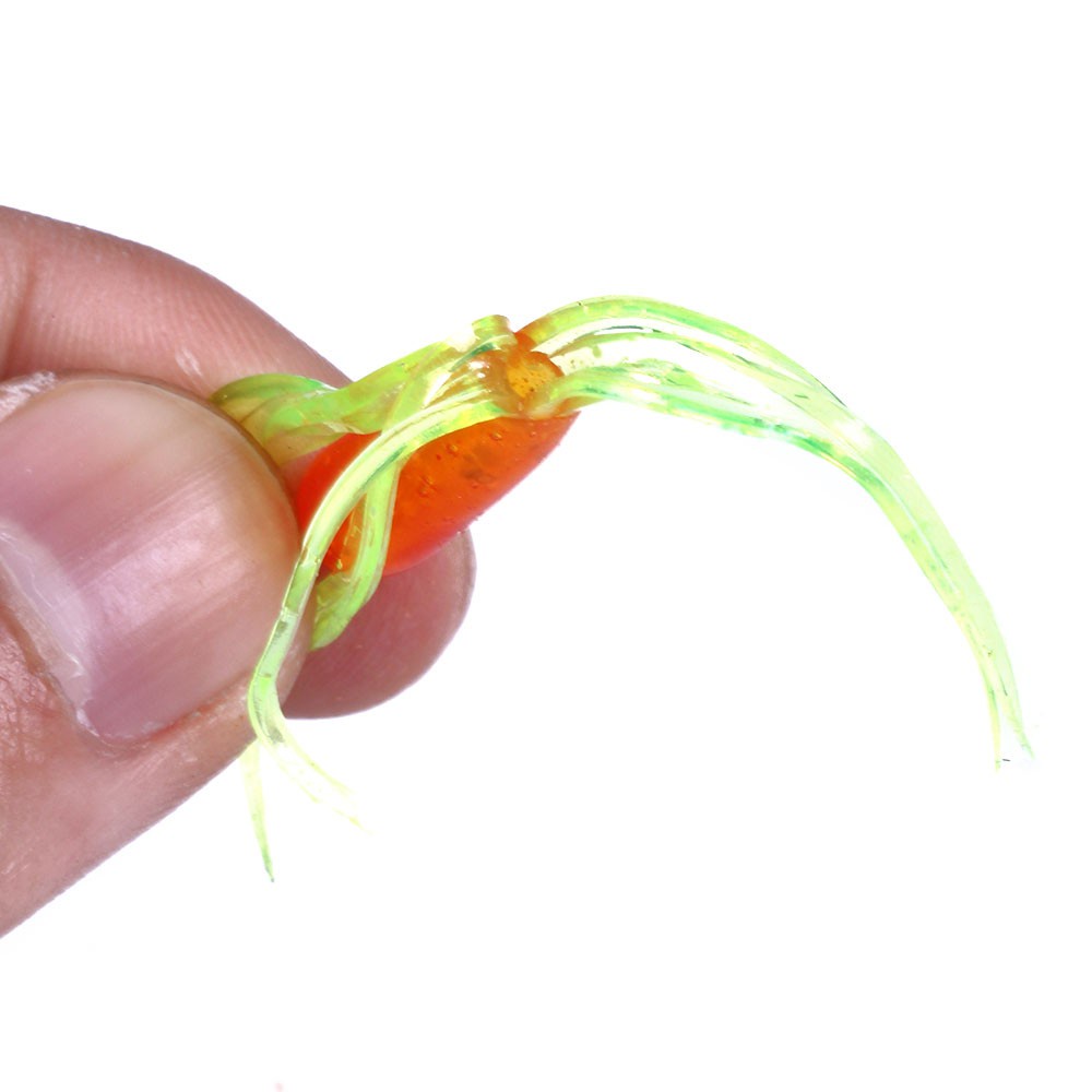 Hengjia 1 Kantong Umpan Pancing Soft lure Bentuk Ulat Imitasi 4.5cm soft Tube Worm Baits Bahan Silikon 4 color Fake Fishing Lures