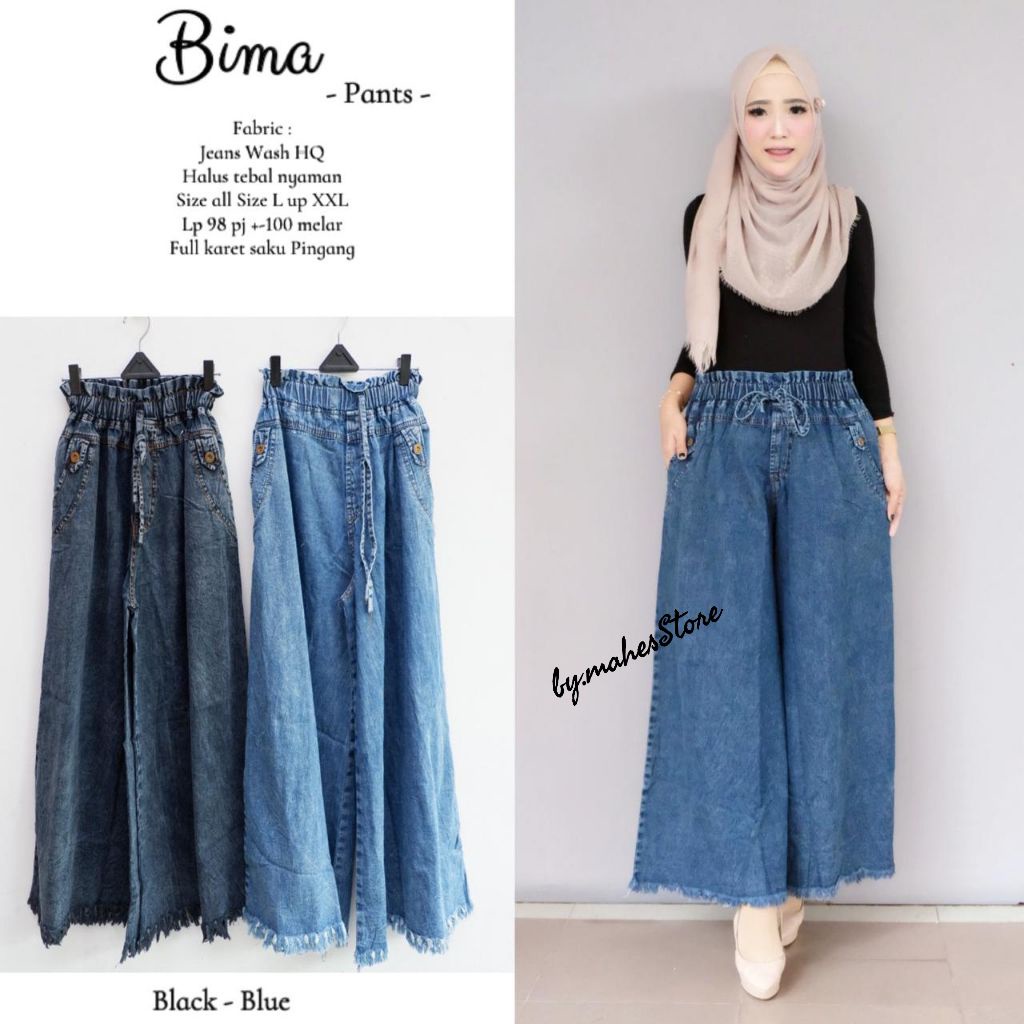 1KG MUAT 3PCS | WULFI CULLOTE BIMA PANTS JEANSWASH SUPER JUMBO HITS OOTD SELEBGRAM FASHION GROSIR MURAH WANITA TERKINI