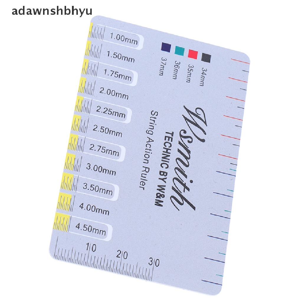 Adawnshbhyu 2pcs Gitar String Action Gauge String Pitch Ruler Alat Ukur Penggaris Gitar