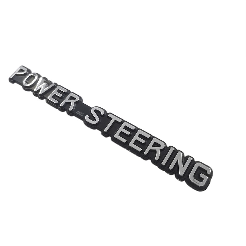 1pc Stiker Emblem Logo Power Steering Bahan ABS Untuk Dekorasi Mobil