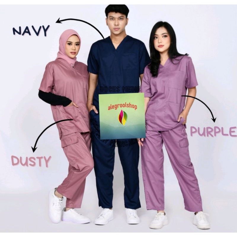 TERMURAH!!KATUN JEPANG-BAJU OK LENGAN PENDEK KARGO  BAJU DOKTER BAJU JAGA PERAWAT SERAGAM MEDIS SCRUB DOKTER