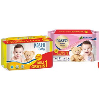 Paseo Baby Wipes 50 Free 50 Sheets (Buy 1 Get 1 FREE) / Tissue Basah