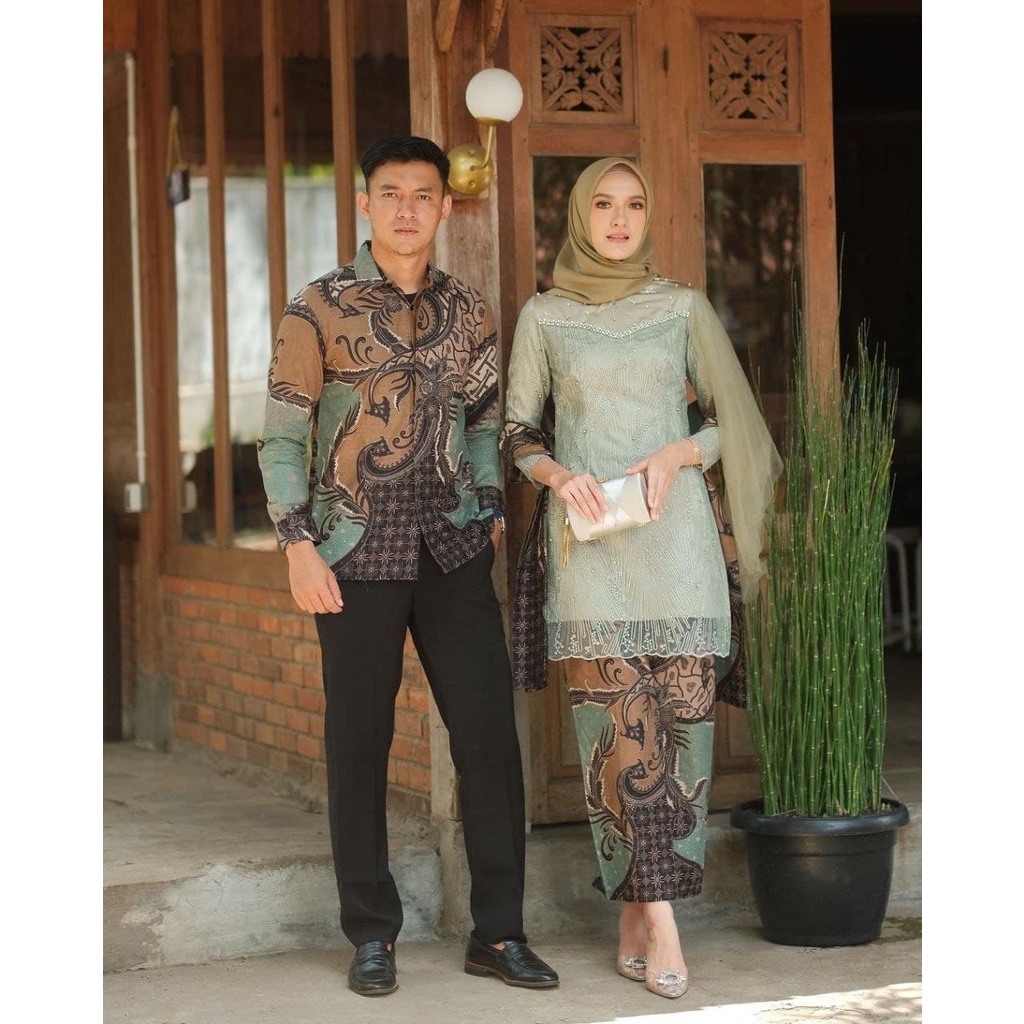 WID BATIK KEBAYA COUPLE SEMI PRANCIS Katun BAHAN KEBAYA FRANCE CORNELI COUPLE VEKKA 3 BATIK COUPLE