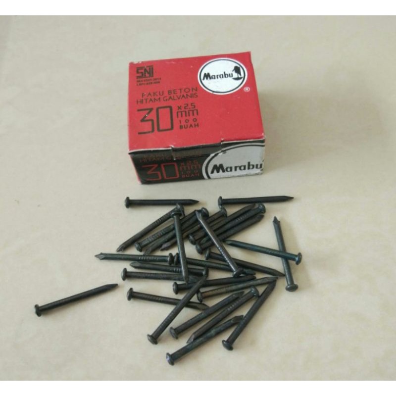 Paku Beton 3 Cm Hitam / Paku Beton marabu Hitam 30mm / Paku Beton 3 cm