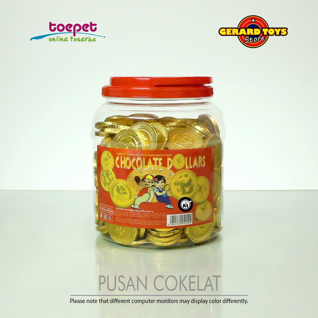 

Permen Pusan Cokelat Koin Chocolate Dollars Toples isi 200 pcs ENAKNYA MANTAP