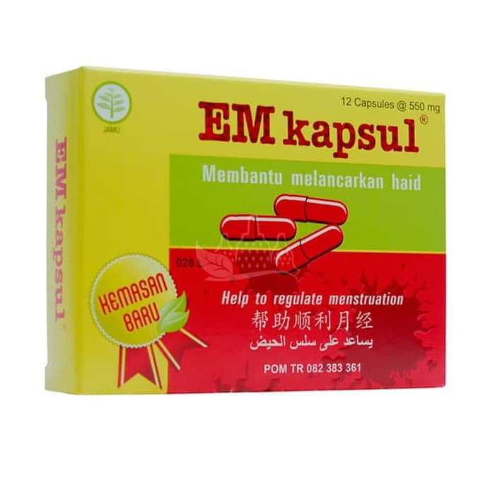 EM KAPSUL 12 KAPSUL - Borobudur Herbal - Membantu melancarkan haid dan meredakan nyeri haid