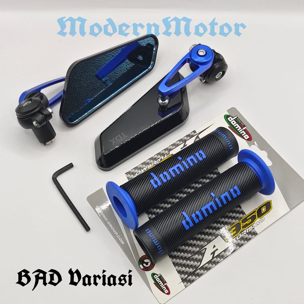 Spion Jalu Circuit plus Handgrip Domino Bulu 1 paket 2 item Universal semua Motor