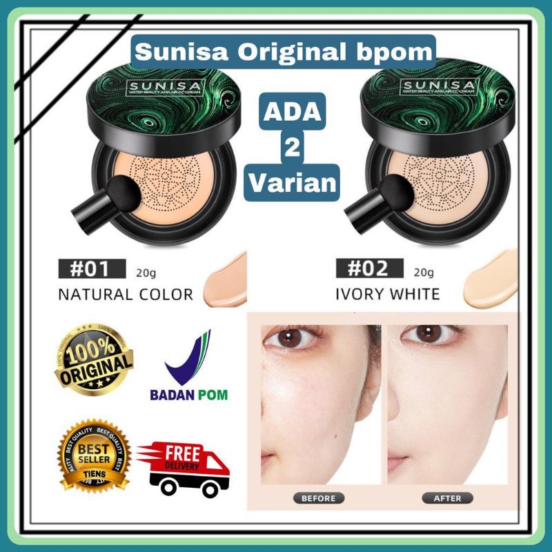 (BPOM &amp; 100% ORIGINAL) SUNISA BIOAQUA MUSHROOM HEAD AIR COUSHION  BEDAK ANTI AIR