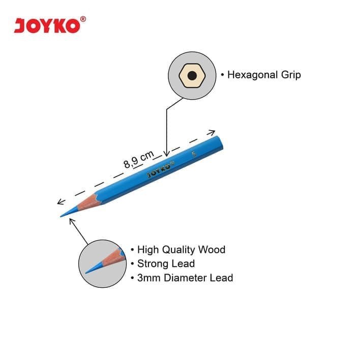 

Pensil Warna Joyko CP 12 S Warna Pendek / Color Pencil CP-s12 Colors