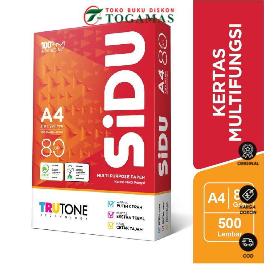 

BEST SELLER !!! KERTAS HVS A4 80 GR SINAR DUNIA SIDU