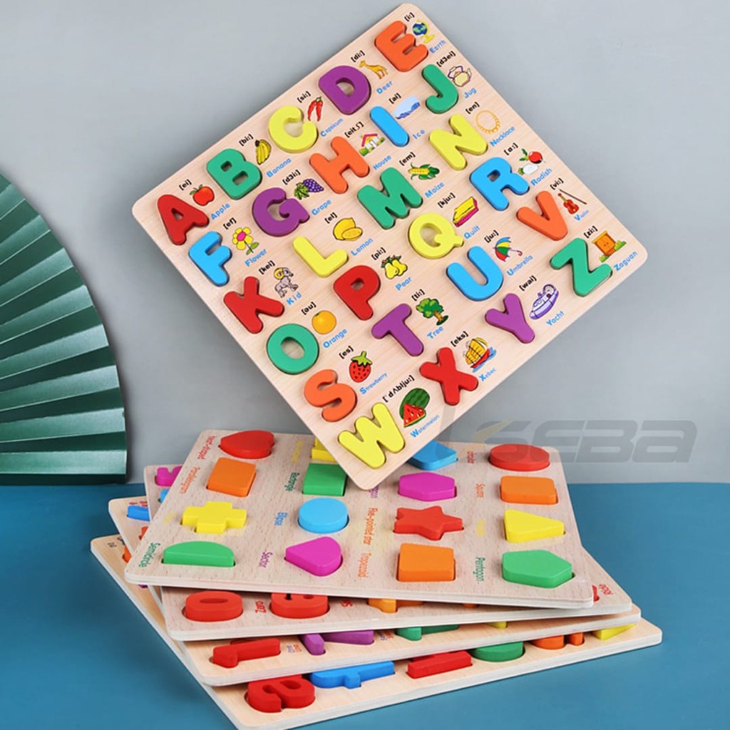 Mainan Edukasi Puzzle 3D ALFABET BESAR &amp; KECIL