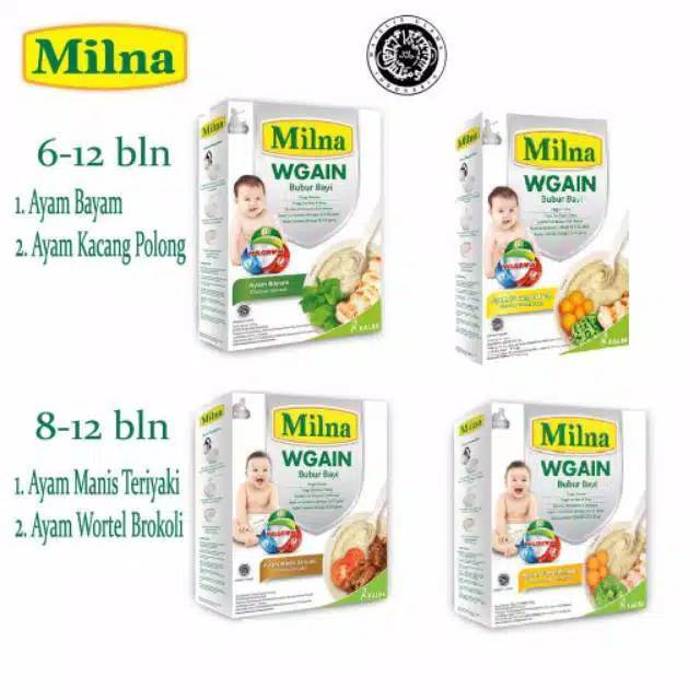 MILNA - WGAIN BUBUR BAYI 6+ 120 gram / BUBUR UNTUK MENAIKKAN BERAT BADAN BAYI / MPASI