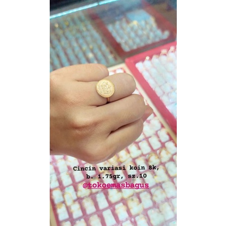 cincin emas asli variasi koin k375/8k