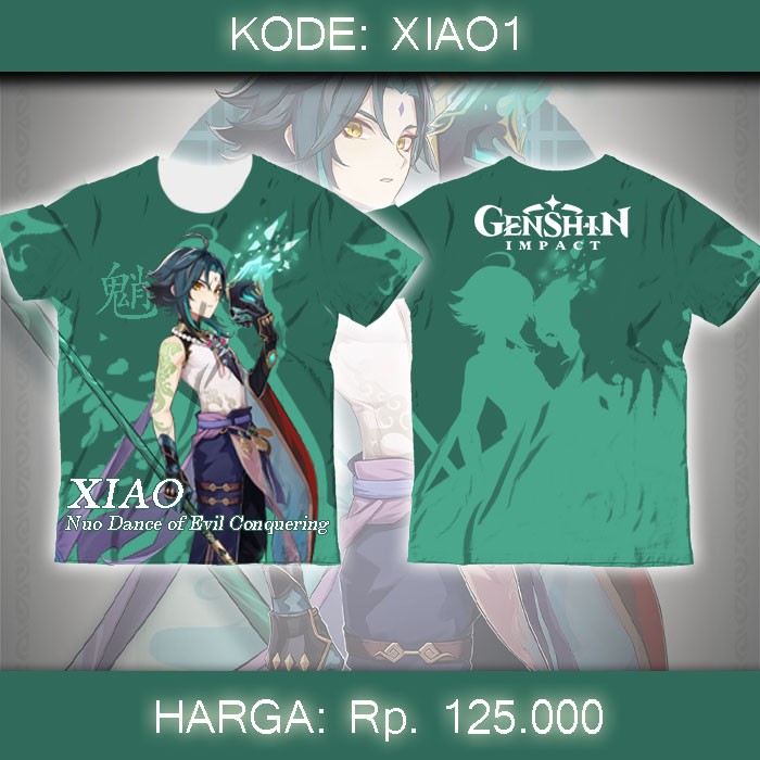 Baju Kaos Fullprint Game Genshin Impact Xiao GenshinImpact Xiao Liyue Anime