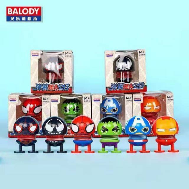 Kepala Boneka Marvel Avenger Per Goyang Pajangan Dashboard Mobil