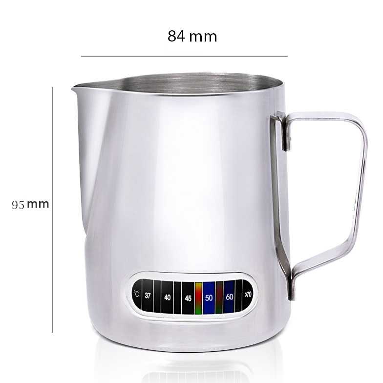 Teko Kopi Espresso Pitcher Dengan Termometer Kapasitas Besar 450 ML