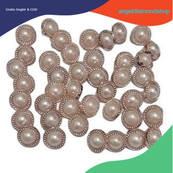 50 pcs kancing Baju Motif Mutiara Timbul Fashion list gerigi 1,3 cm / 1,5 cm