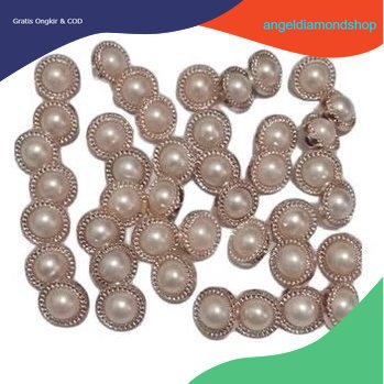 50 pcs kancing Baju Motif Mutiara Timbul Fashion list gerigi 1,3 cm / 1,5 cm