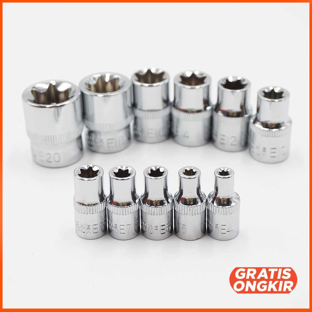 Socket Kepala Kunci Pas Torx Star Wrench Head 11 PCS SK-28