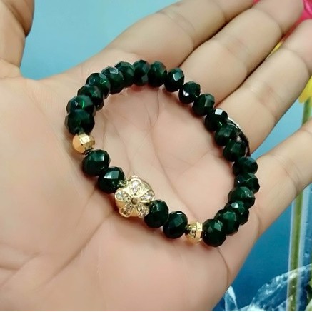 Gelang tangan wanita gelang kristal lapis emas perhiasan fasion wanita gelang