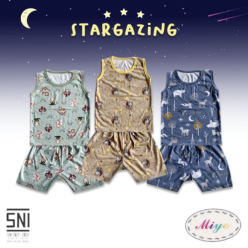 MIYO Stelan Kutung Stelan Anak Singlet size SML 6m-18m