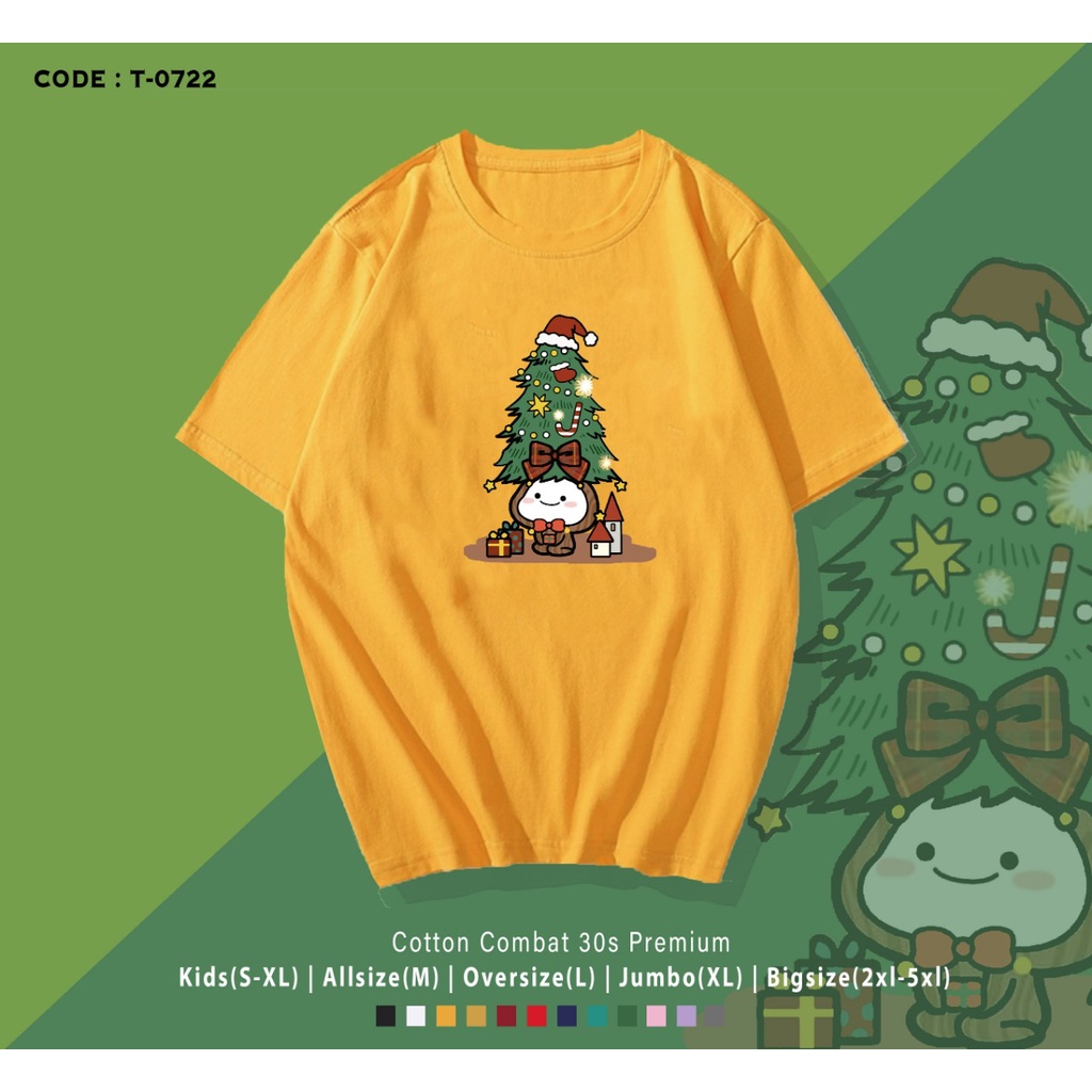 FREE CUSTOM NAMA - KAOS KADO NATAL / PENTOL CHRISTMAS TREE / BAJU NATAL / COMBED 30S