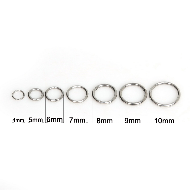 200pcs Jump Ring Bahan Stainless Steel Ukuran 4 / 5 / 6 / 7 / 8 / 9 / 10mm Untuk Membuat Perhiasan