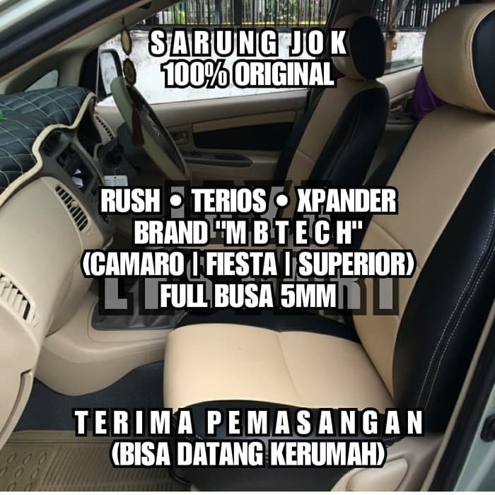 SARUNG JOK RUSH | TERIOS | XPANDER BAHAN MBTECH CAMARO ORIGINAL