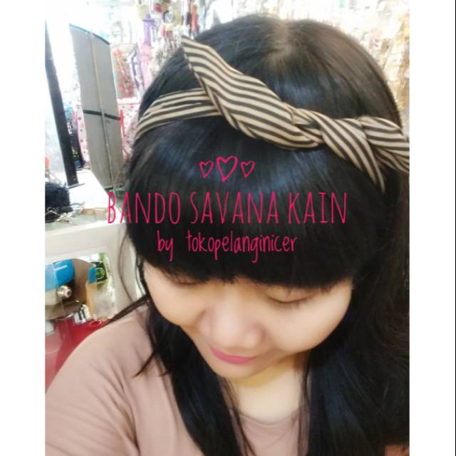 Bando kelinc/i savana kain kawat rambut untuk /hiasan rambut kekinian by toko pelangi nicer