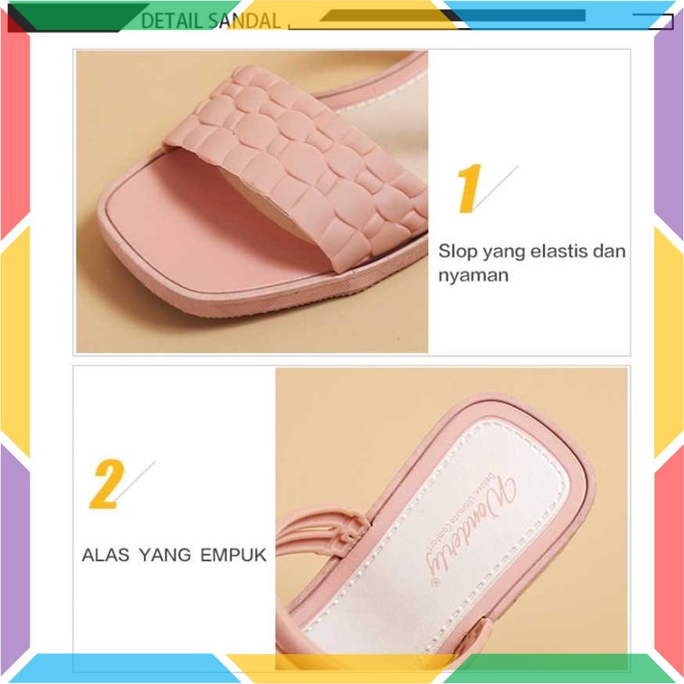 713-2 Sandal Sepatu Wedges Wanita Wonderly Motif Buaya Sendal Slop Jelly Karet Motif Ular Tawana