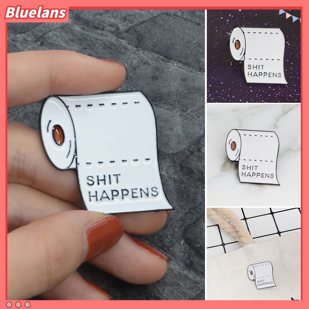 Bros Pin Enamel Bentuk Kertas Print Tulisan Untuk Dekorasi Topi