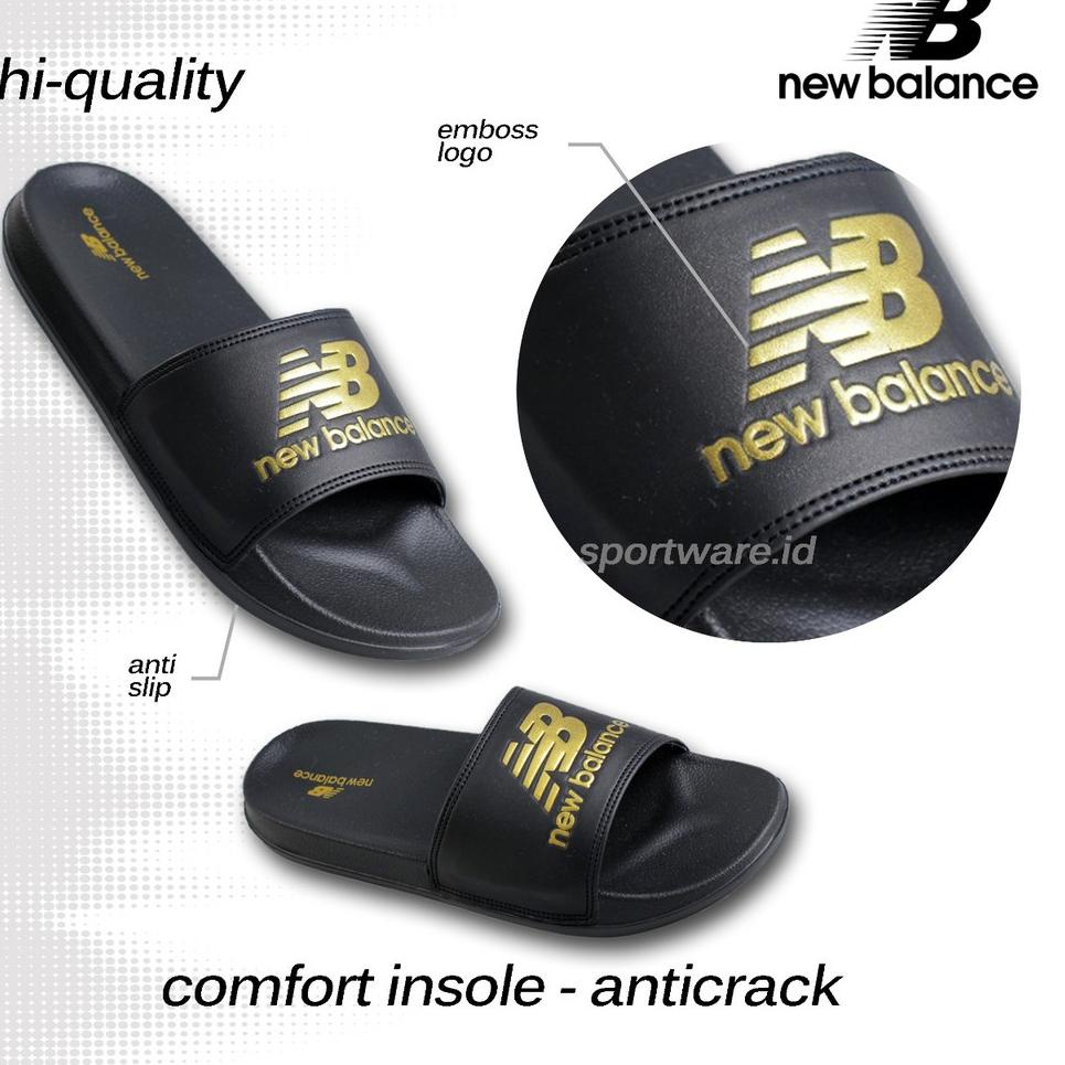 Lagi Tren.. Sandal Slop Pria Wanita Flip Flop-Karet-Import-Hitam Gold-N-B