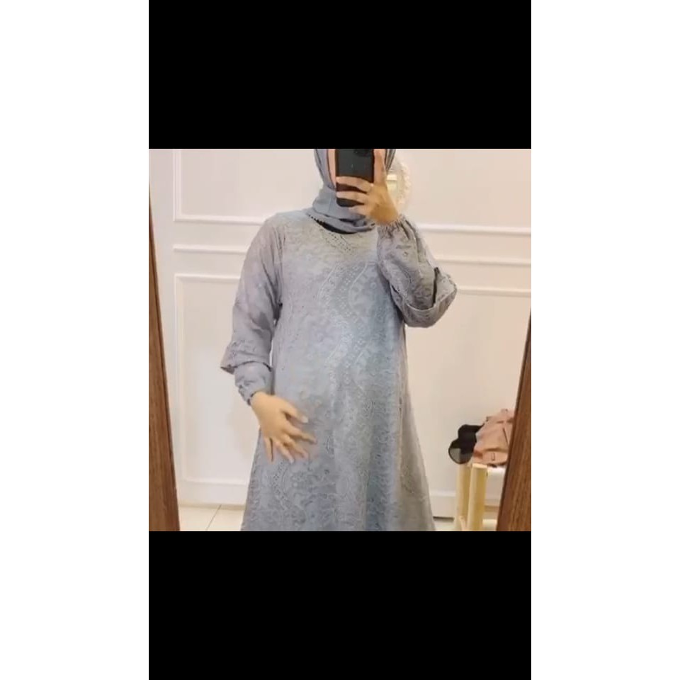 TERBARU GAMIS MALAYSIA BROKAT SILVER / GAMIS MELAYU BROKAT SILVER