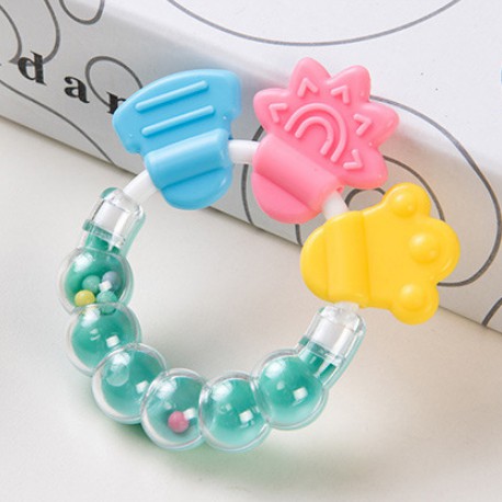 OSM - M626 Mainan Rattle Genggam Bayi Gigitan Empeng Buah Plastik / Teether Gelatin / Gigitan Bayi-Hijau