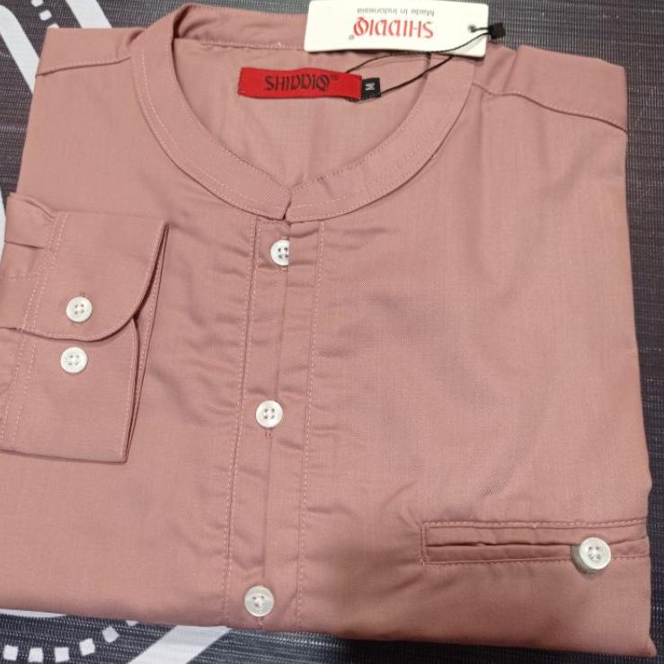 Model Baru.. Koko Qurta Dewasa Lengan Panjang SHIDDIQ Toyobo Fodu (Warna Peach, Dongker, Lilac, Puti