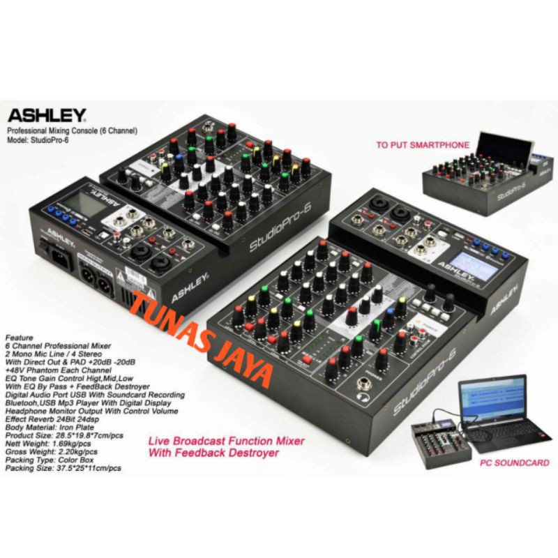 MIXER ASHLEY STUDIO PRO6 ORIGINAL MIXER ASHLEY STUDIO PRO 6 MIXER ASHLEY STUDIOPRO6