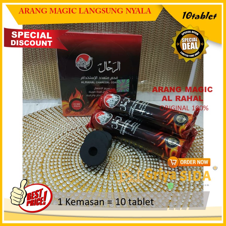 Arang Magic alrahal Arang Magic Charcoal 1 Box Termurah Arang Charco Magic super al rahal